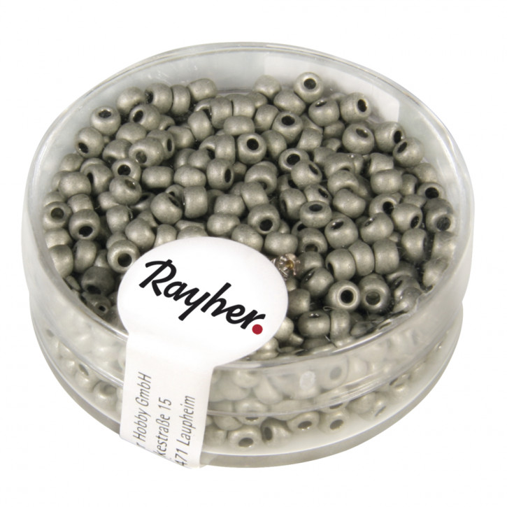 Metallic-Rocailles, matt 2,6mm, Dose 17g-brillant-silber