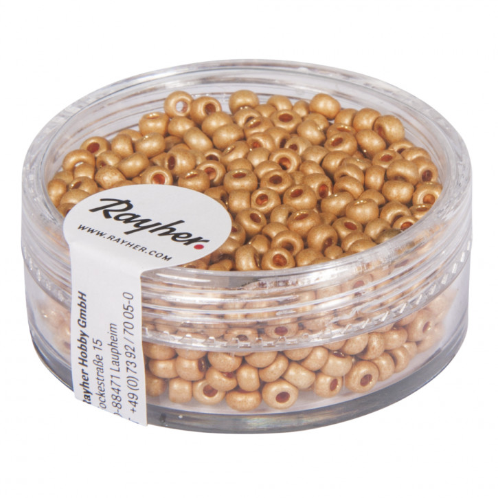 Metallic-Rocailles, matt 2,6mm, Dose 17g-gold