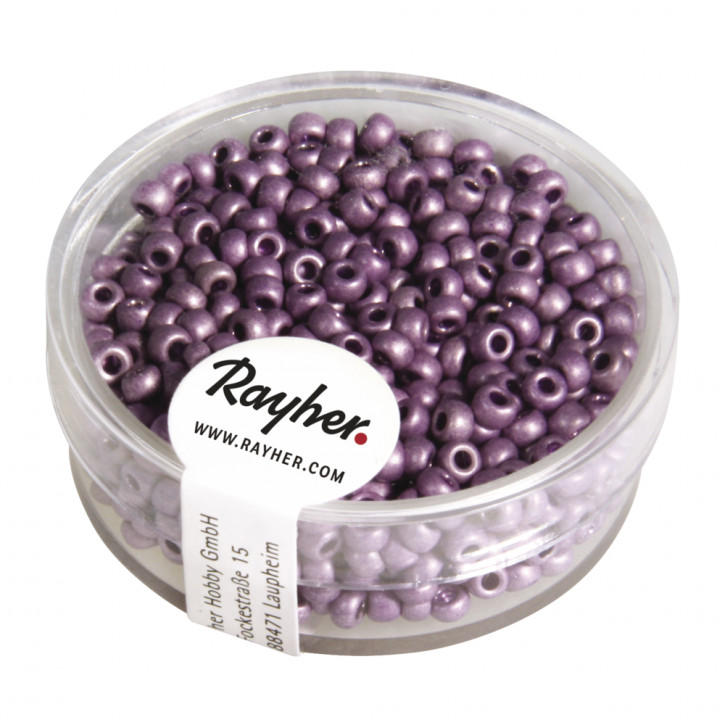 Metallic-Rocailles, matt 2,6mm, Dose 17g-lila
