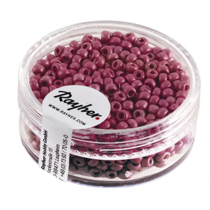 Metallic-Rocailles, matt 2,6mm, Dose 17g-rosa
