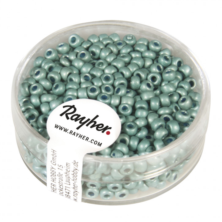 Metallic-Rocailles, matt 2,6mm, Dose 17g-türkis