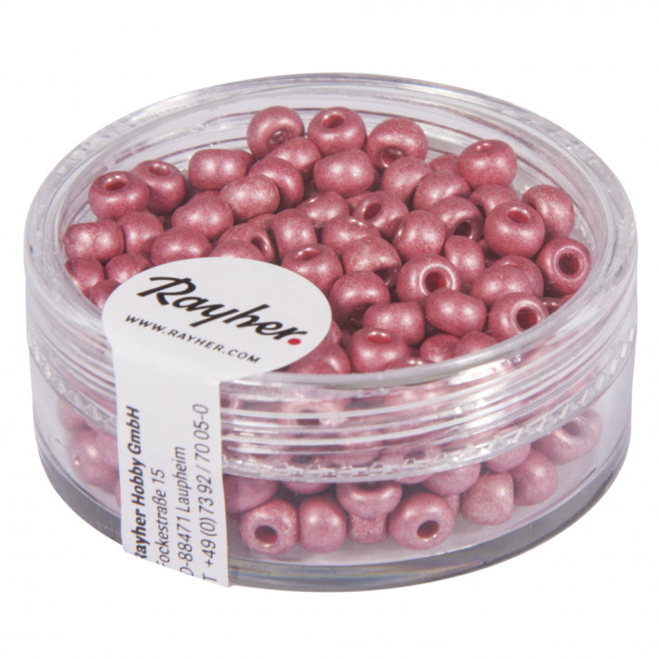 Metallic-Rocailles, matt, 4mm Dose 17g-rosa