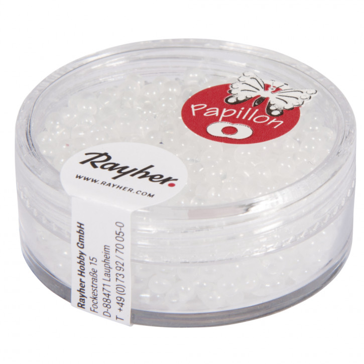 Papillon-Rocailles, 2x4 mm Dose 18g-irisierend