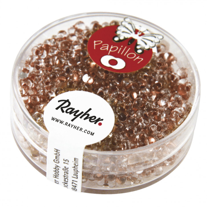 Papillon-Rocailles, 2x4 mm Dose 18g-kupfer