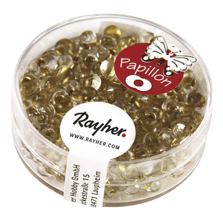 Papillon-Rocailles 3,2x6,5mm, Dose 18g-brillant gold