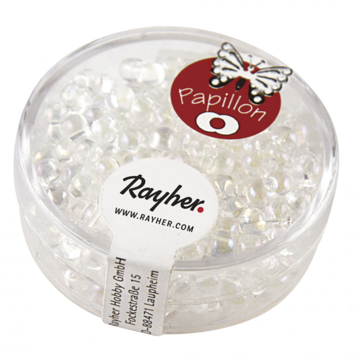 Papillon-Rocailles 3,2x6,5mm, Dose 18g-irisierend