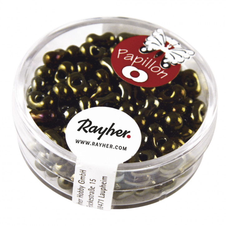 Papillon-Rocailles 3,2x6,5mm, Dose 18g-kupfergold