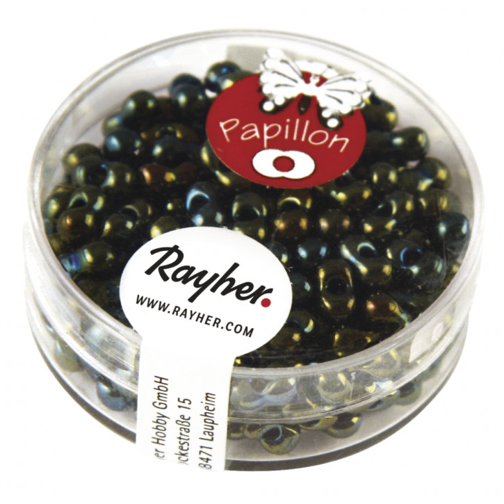 Papillon-Rocailles 3,2x6,5mm, Dose 18g-smaragd