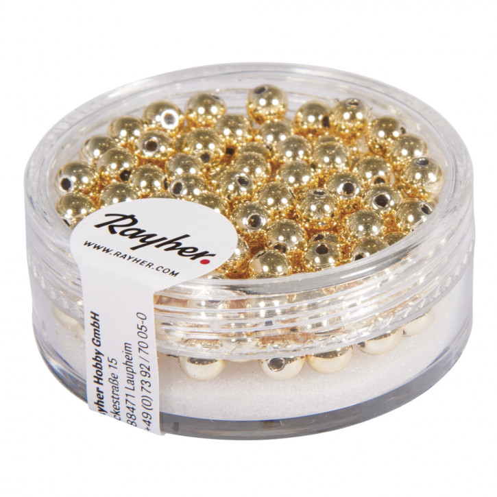 Plastik-Rundperlen, 4 mm ø Dose 150 Stück-gold