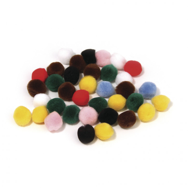 Pompons 20 mm, SB-Btl. 50 Stück-bunt