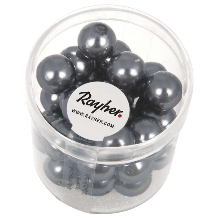 Renaissance Glaswachsperlen, 10mm Dose 35Stück-anthrazit
