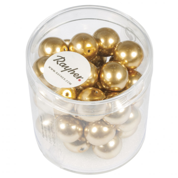Renaissance Glaswachsperlen, 10mm Dose 35Stück-gold