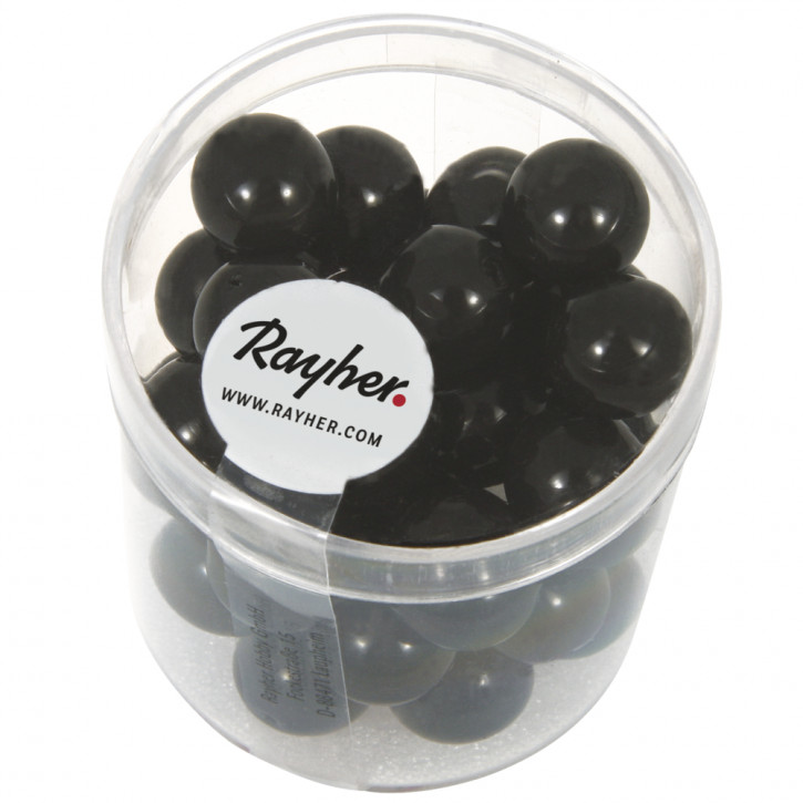 Renaissance Glaswachsperlen, 10mm Dose 35Stück-schwarz