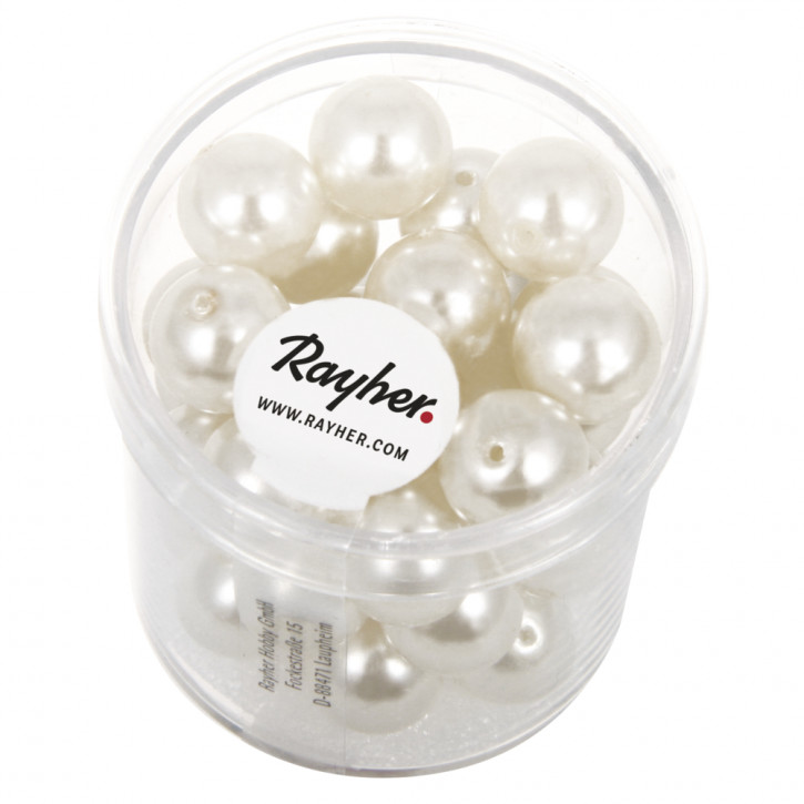 Renaissance Glaswachsperlen, 10mm Dose 35Stück-weiß