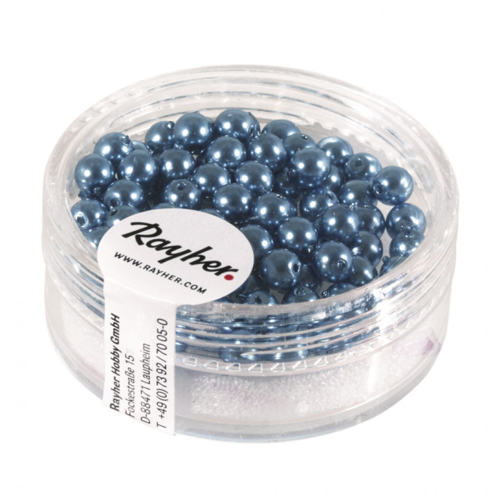 Renaissance Glaswachsperlen, 4mm Dose 85Stück-azurblau