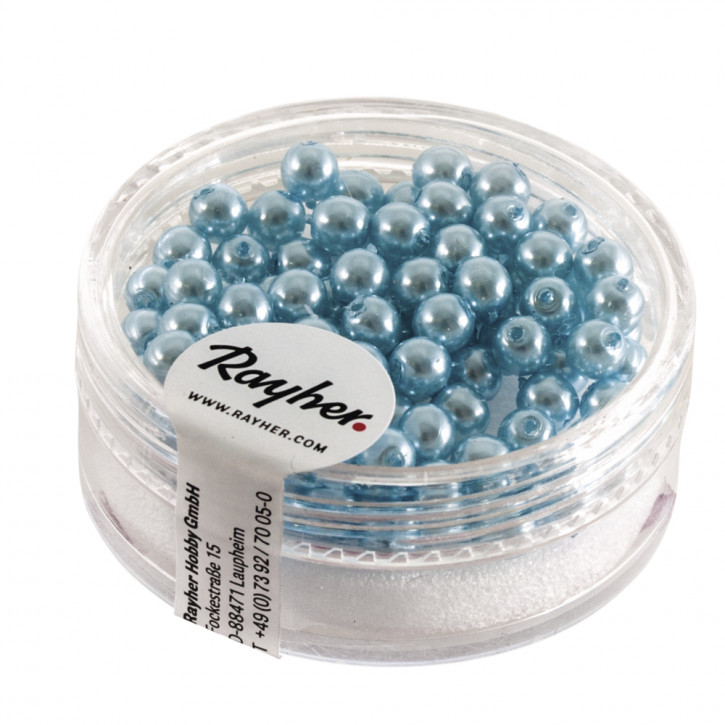 Renaissance Glaswachsperlen, 4mm Dose 85Stück-hellblau