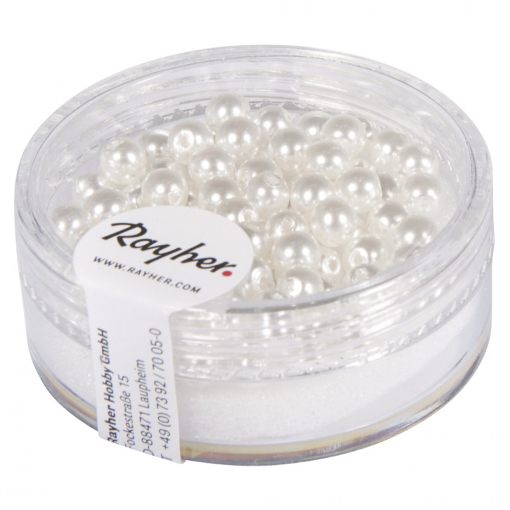 Renaissance Glaswachsperlen, 4mm Dose 85Stück-schneeweiß
