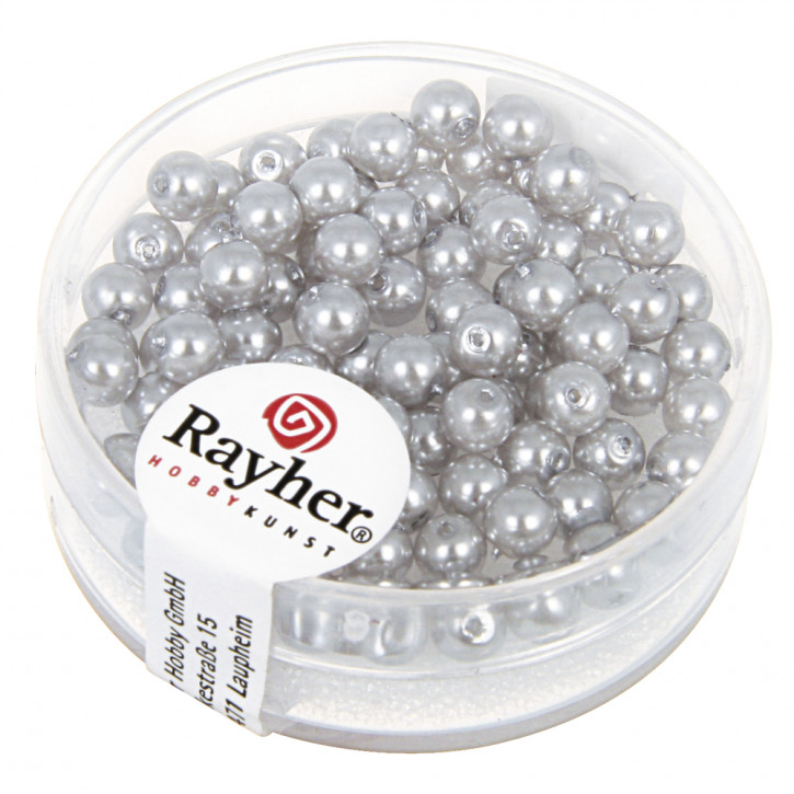 Renaissance Glaswachsperlen, 4mm Dose 85Stück-silbergrau