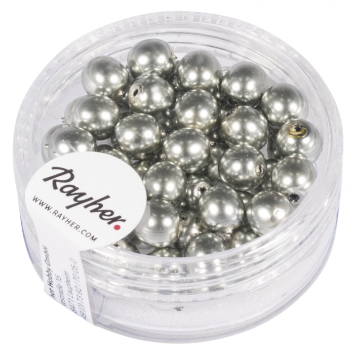 Renaissance Glaswachsperlen, 6mm Dose 45Stück-altsilber