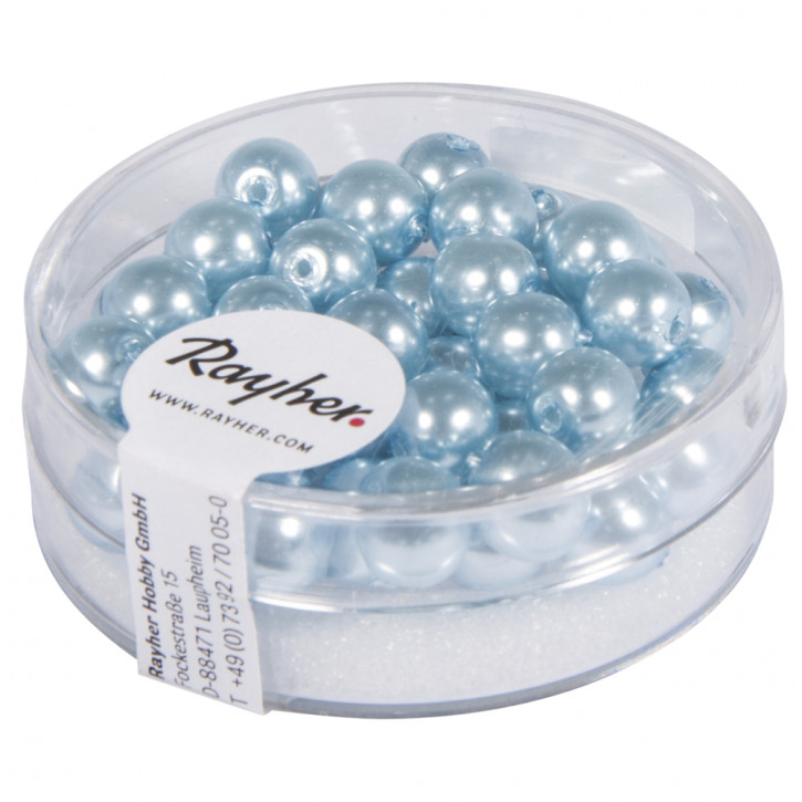 Renaissance Glaswachsperlen, 6mm Dose 45Stück-hellblau