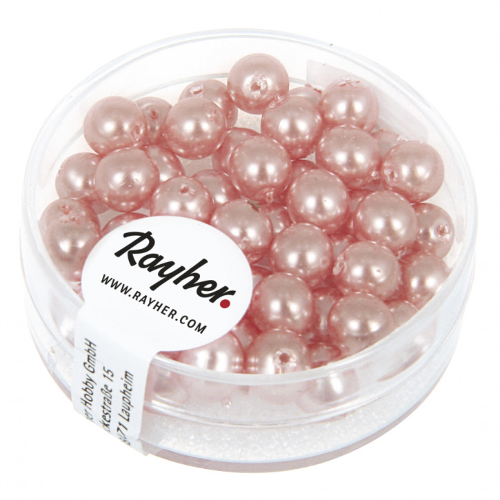 Renaissance Glaswachsperlen, 6mm Dose 45Stück-muschelrosa