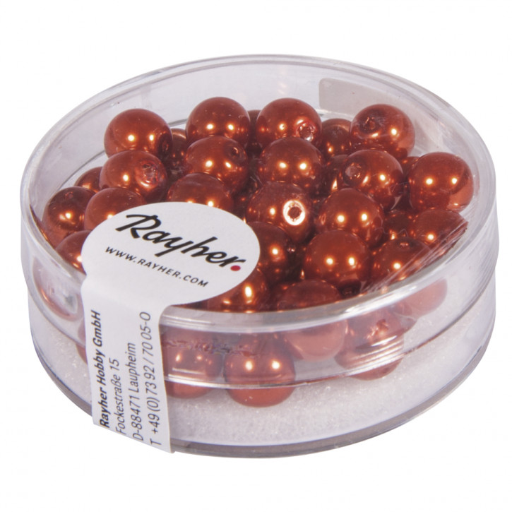 Renaissance Glaswachsperlen, 6mm Dose 45Stück-orange