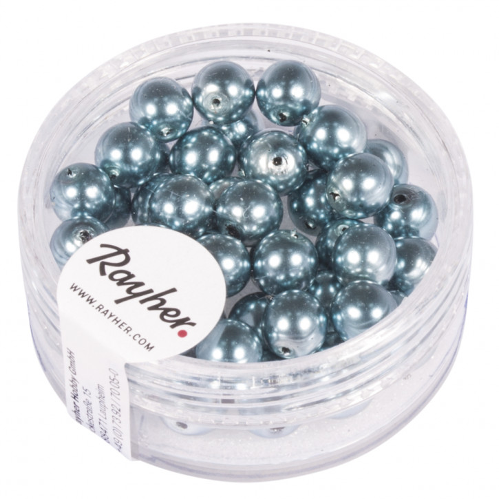 Renaissance Glaswachsperlen, 6mm Dose 45Stück-zartblau
