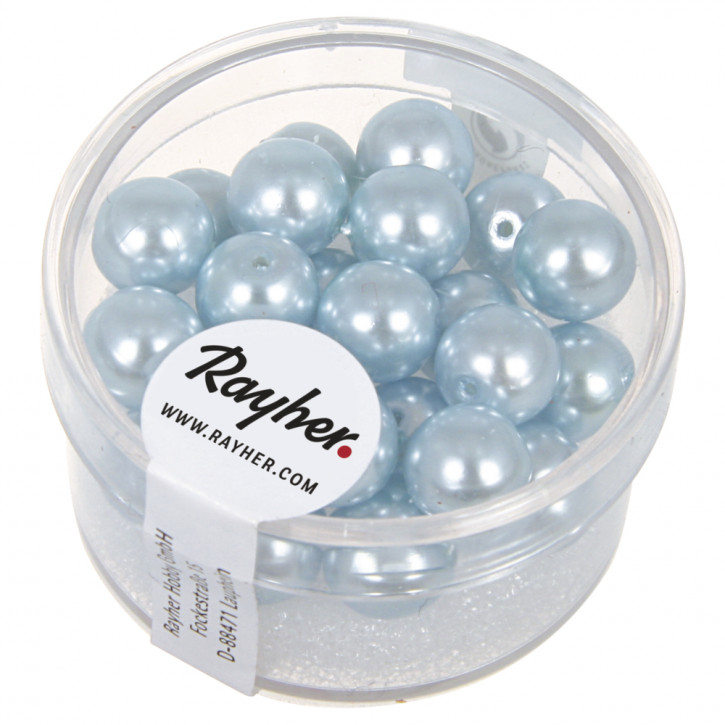 Renaissance Glaswachsperlen, 8mm Dose 25Stück-hellblau