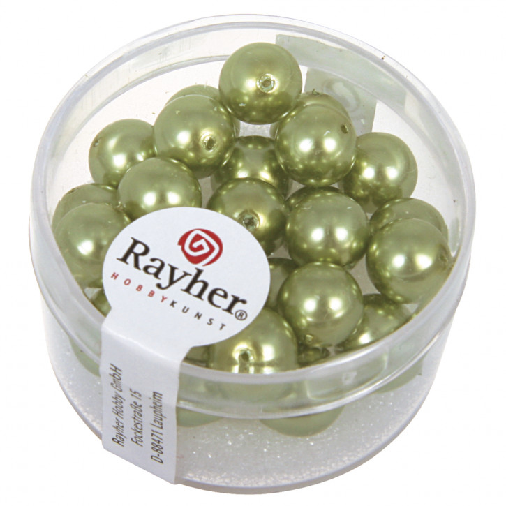 Renaissance Glaswachsperlen, 8mm Dose 25Stück-jade