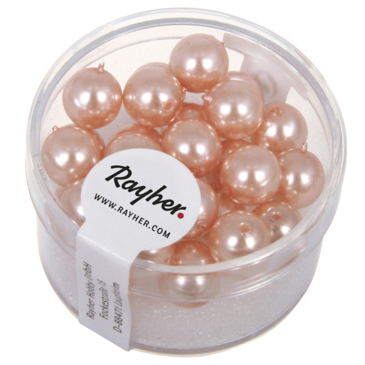 Renaissance Glaswachsperlen, 8mm Dose 25Stück-muschelrosa