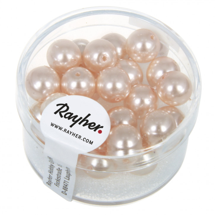 Renaissance Glaswachsperlen, 8mm Dose 25Stück-rosa