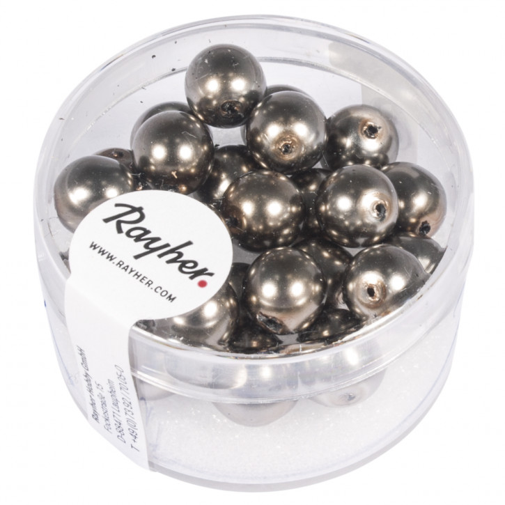 Renaissance Glaswachsperlen, 8mm Dose 25Stück-taupe