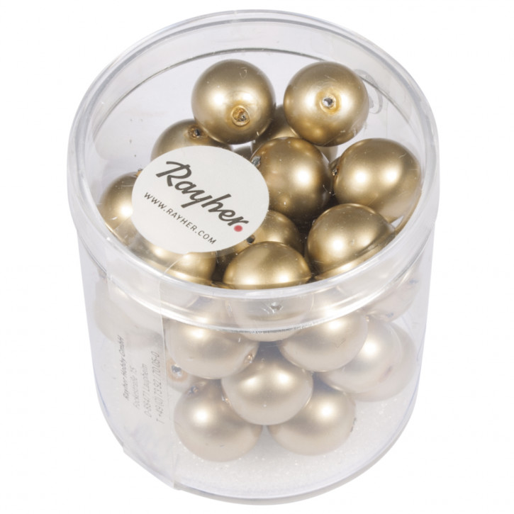 Renaissance Glaswachsperlen,matt, 10mm Dose 35Stück-gold