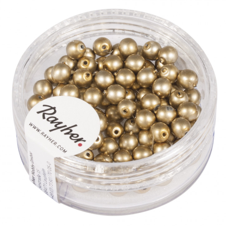 Renaissance Glaswachsperlen, matt, 4mm Dose 85Stück-gold