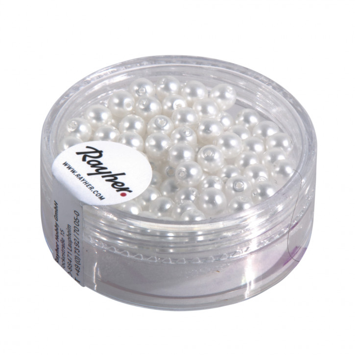 Renaissance Glaswachsperlen, matt, 4mm Dose 85Stück-schneeweiß