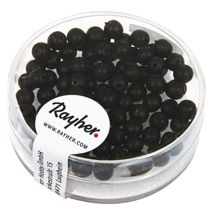 Renaissance Glaswachsperlen, matt, 4mm Dose 85Stück-schwarz