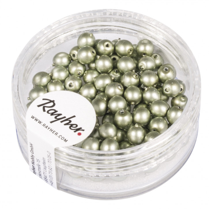 Renaissance Glaswachsperlen, matt, 4mm Dose 85Stück-silber