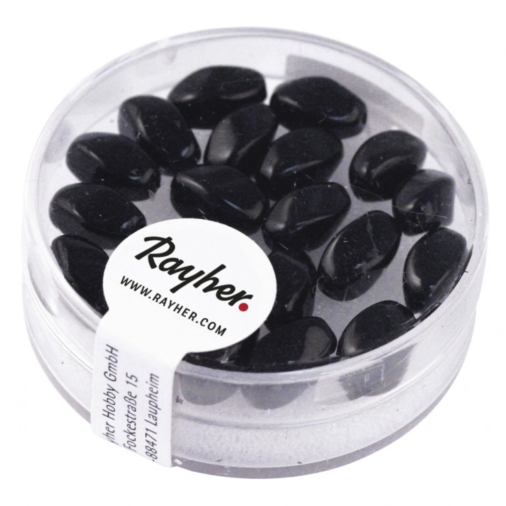 Renaissance-Olive 9x6mm, Dose 20 Stück-schwarz
