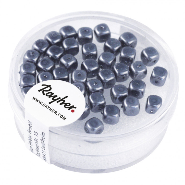 Renaissance-Würfel 4,5x5 mm, Dose 40 Stück-anthrazit