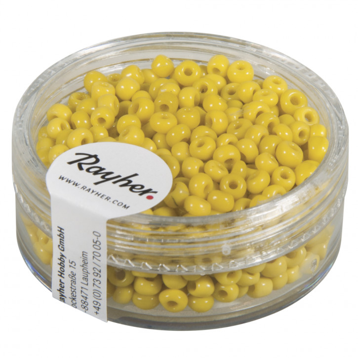 Rocailles, 2,6mm, opak, Dose 17g-gelb