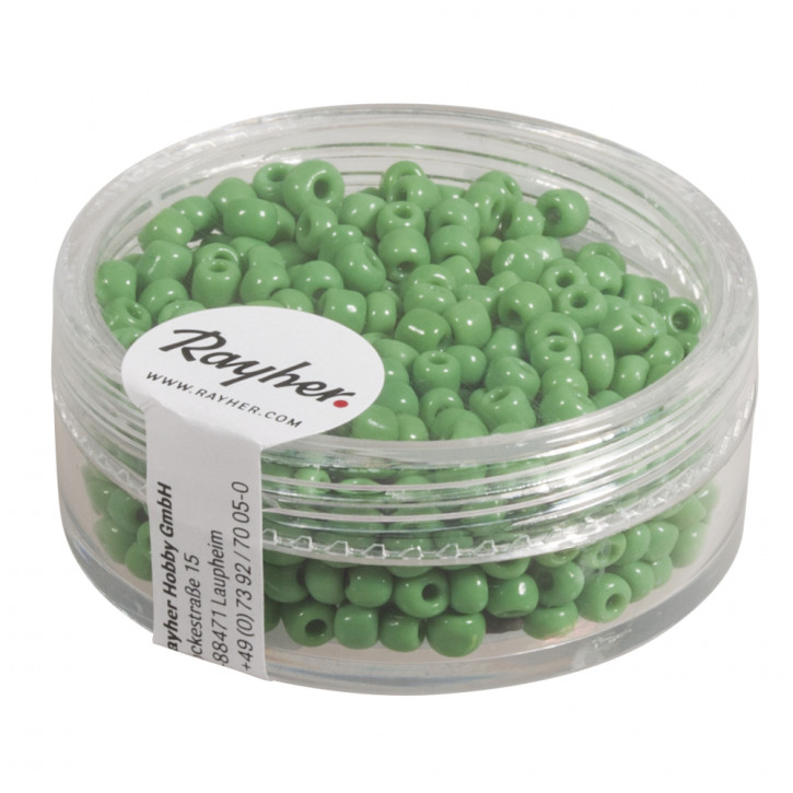 Rocailles, 2,6mm, opak, Dose 17g-grün