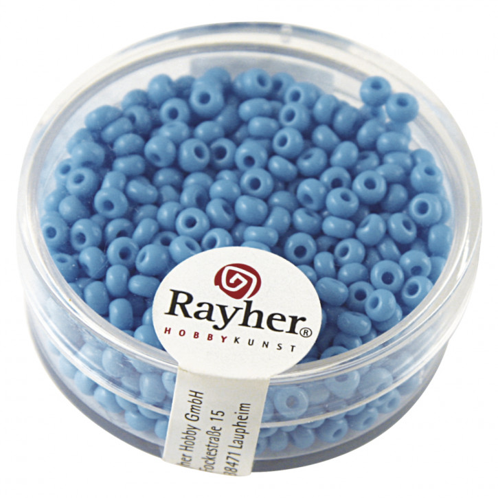 Rocailles, 2,6mm, opak, Dose 17g-hellblau