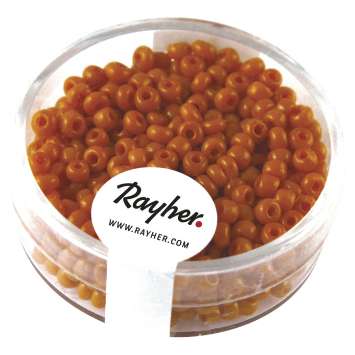 Rocailles, 2,6mm, opak, Dose 17g-orange