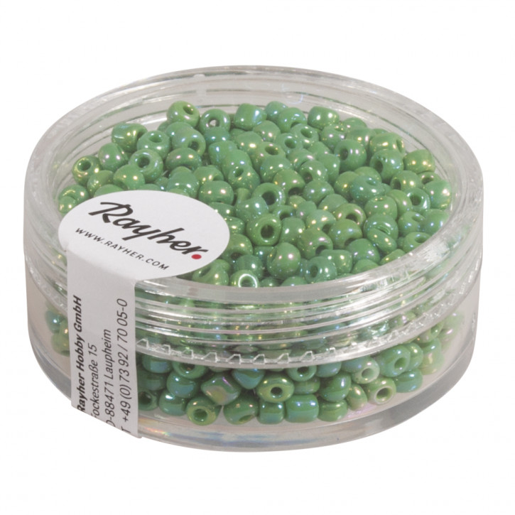 Rocailles, 2,6mm, opak gelüstert Dose 17g-grün