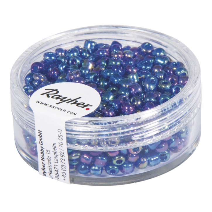 Rocailles, 2,6mm, transp.gelüstert Dose 17g-dunkelblau