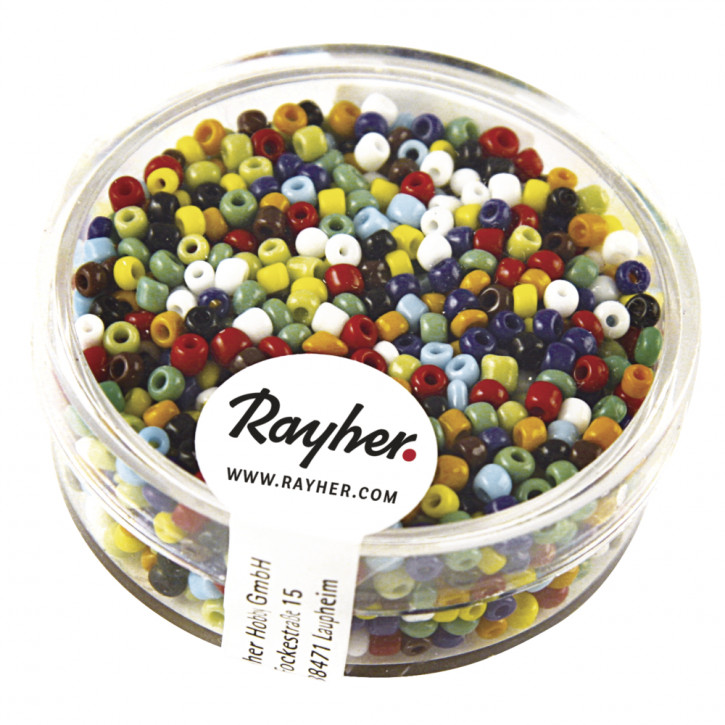 Rocailles, 2 mm ø, opak Dose 17g-bunt