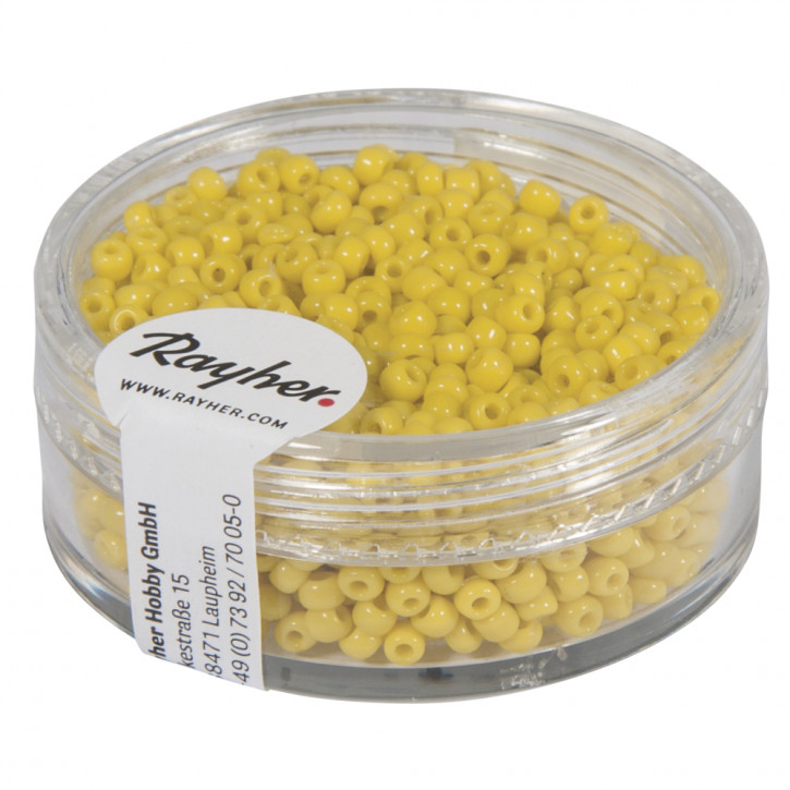 Rocailles, 2 mm ø, opak Dose 17g-gelb