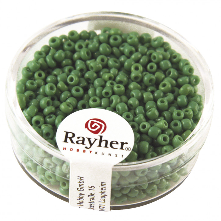 Rocailles, 2 mm ø, opak Dose 17g-grün