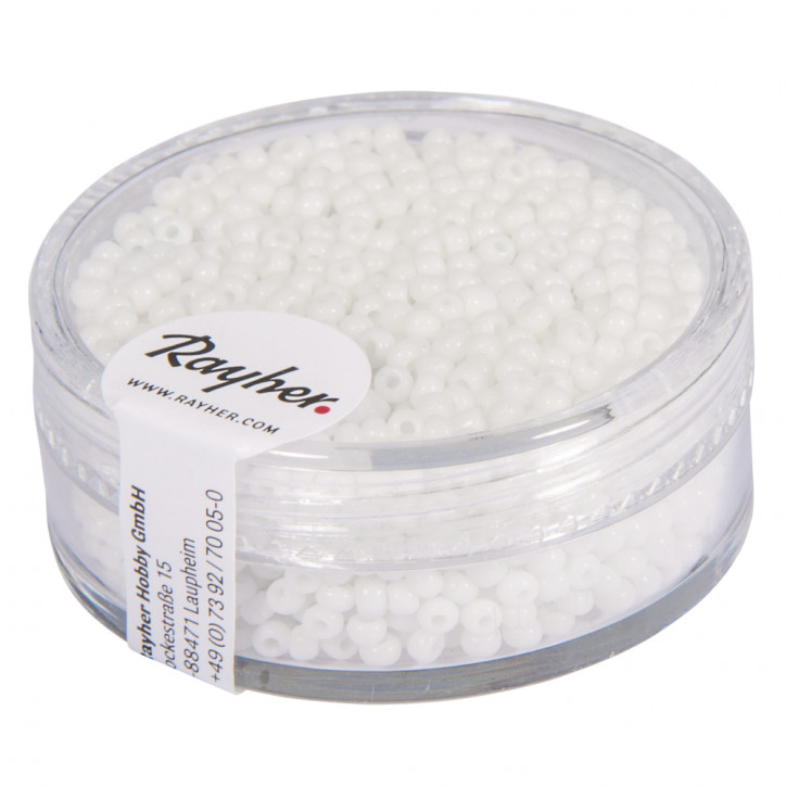 Rocailles, 2 mm ø, opak Dose 17g-weiß