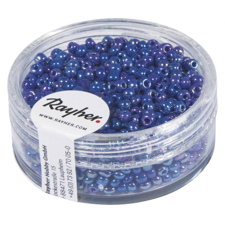 Rocailles, 2 mm, opak gelüstert Dose 17g-dunkelblau